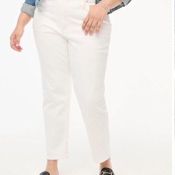 J. Crew Factory BX451 Curvy essential straight white jean stretch size 35Tall - Picture 5 of 13